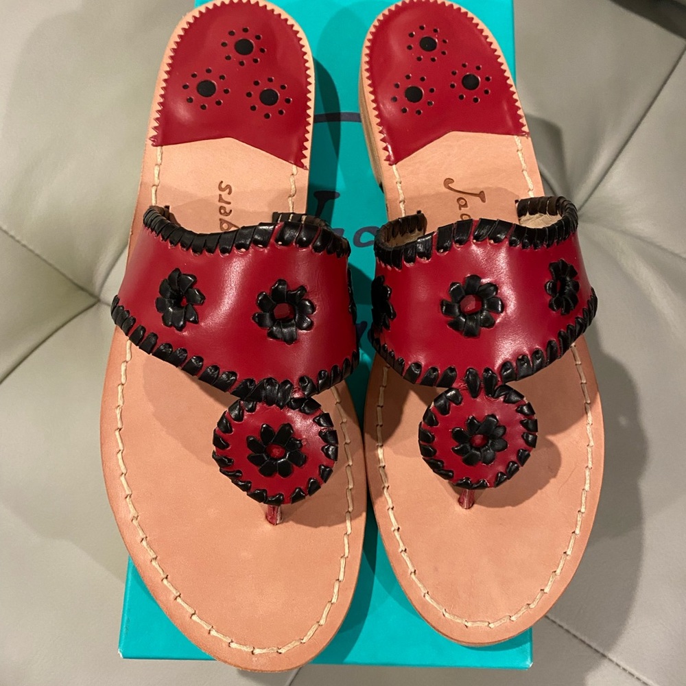 Jack Rogers Spirit Garnet & Black sandals